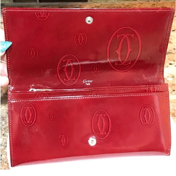 Cartier All Inclusive Burgundy Leather Clutch - Picture 7 of 9